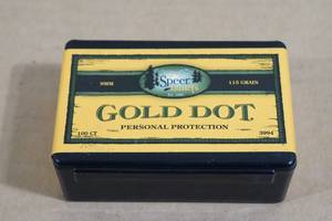 100 Speer Gold Dot 9mm .355 115 Gr HP Bullets