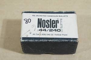 80 Nosler 44 Cal .429 240 Gr JHP Bullets