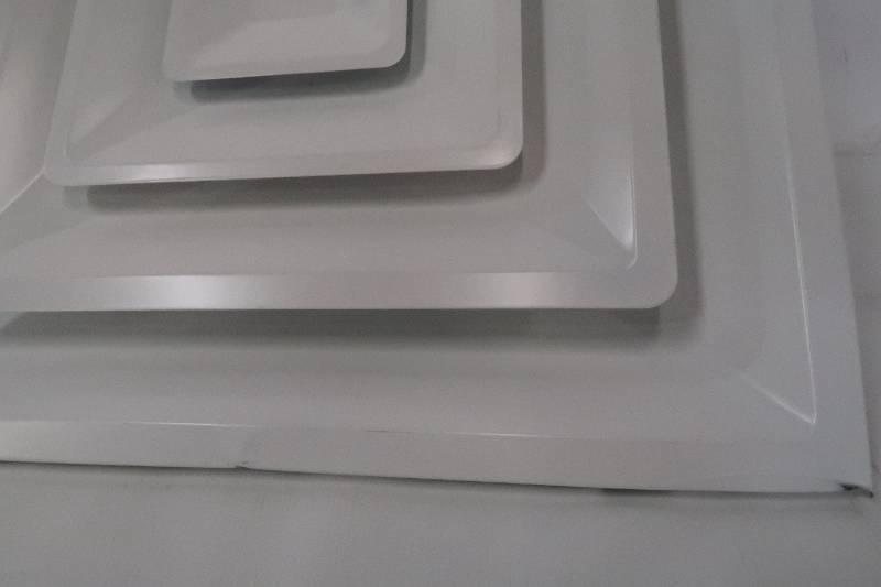 lot 681 image: Venti Air 24 in. x 24 in. T-Bar Drop Ceiling Lay-In Supply Diffuser with Round 6 in. CollarNeck and R6 Insulation HT3D06I