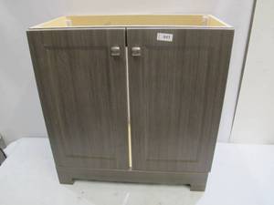 lot 641 image: Brown Wood Grained Vanity Base 31.5 Tall