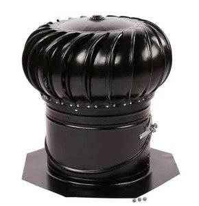 lot 655 image: Master Flow 12 in. Black Galvanized Internally Braced Dual-Bearing Wind Turbine