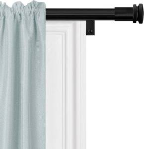 lot 673 image: Zenna Home Smart Rods Easy Install Adjustable Drapery Rods, 48 to 120 inches, Black (EDR12BKCP)