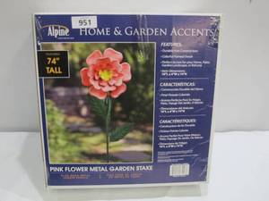 lot 951 image: ALPINE JUM248 ROSE OUTDOOR GARDEN STAKE, MULTI-COLOR, 16 Flower  74 Tall