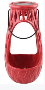 lot 957 image: OUTDOOZIE SLT00011-120 EVERYWHERE SOLAR LIGHT LANTERN, RED