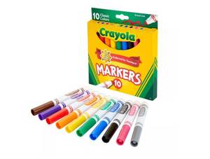 lot 969 image: 5 PACKS of Crayola Markers Broad Line 10ct Classic Colors