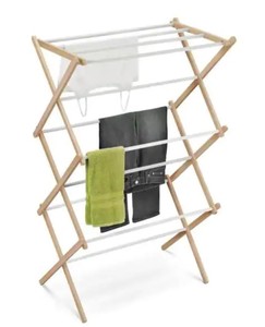 lot 683 image: Honey-Can-Do Wood Accordion Drying Rack