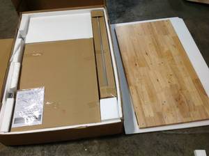 Husky 46 in. Adjustable Height Work Table with 2-Drawers in White Customer Returns See Pictures