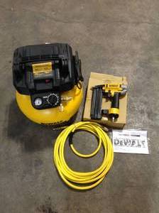 Dewalt DWFP1KIT 18 Gauge Brad Nailer and 6 Gallon Oil-Free Pancake Air Compressor Combo Kit Customer returns See Pictures
