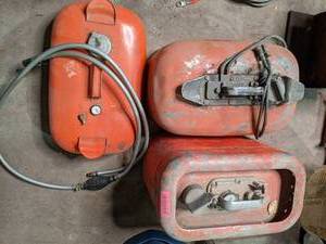 lot 207 image: (3) Boat Gasoline Cans with Hose Fi...