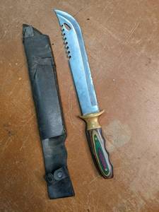 lot 234 image: Vintage Large Knife in Case Crocod...