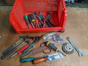 lot 249 image: Plastic Bin of Hand Tools See Phot...