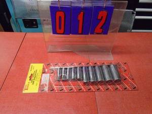 New T & E 10 piece 38 S.A.E deep sockets. As shown.