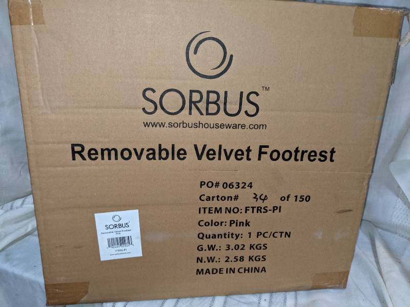 Sorbus Round Velvet Footrest