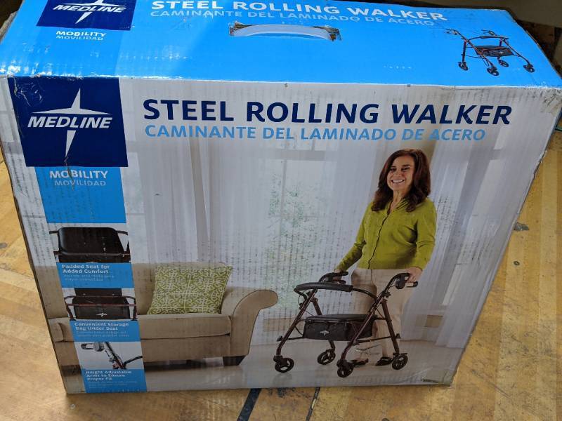 Medline Rollator Steel Walker with Seat