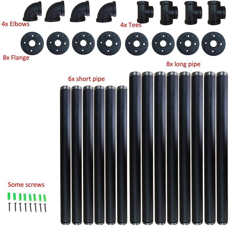 DIY Industrial Iron Pipe Wall Mount Shelf Support Brackets