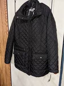 Larry Levine Black Quilted Jacket Sz M