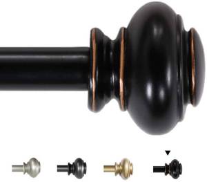 H.VERSAILTEX Adjustable Curtain Rod 48-84 wClassic Finials, Antique Bronze