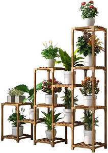PIAOMTIEE Large Wood Multi-Layer Indoor Outdoor Plant Stand