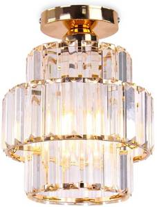 Cainjiazh Mini Gold & Crystal Chandelier, Flush Mount Ceiling Light