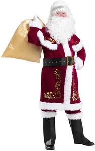Mens Deluxe Santa Suit 12PC. Christmas Adult Santa Claus Costume