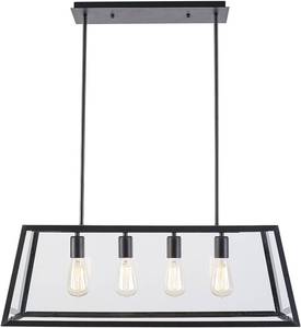 Light Society Morley 4-Light Kitchen Island Pendant, Matte Black