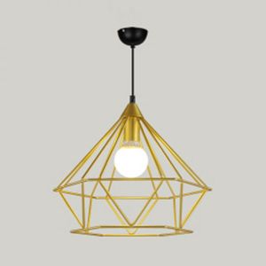Gold Wire Cage Pendant Single Light Fixture&nbsp