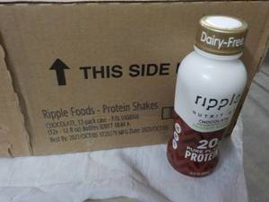 lot 400 image: Case of 12 Ripple 20g Protein Shake...
