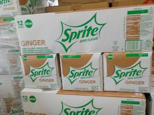 lot 407 image: 4 - 12 Packs Sprite Ginger Zero Sug...