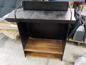 lot 63 image: Metal and Wood Shelving Unit 36 x 1...