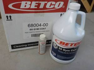 lot 139 image: 1 Gallon Betco SS Gym Coat Wood Flo...