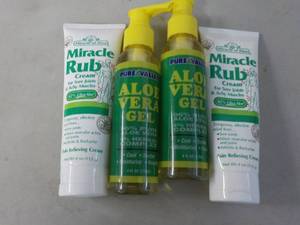 lot 196 image: Miracle Rub Cream and Aloe Vera Gel...