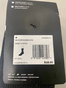 lot 22 image: 5 Pair Nike Everyday Max Cushioned CREW Tall Adult BLACK Socks.