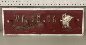 lot 5 image: Handmade Waseca Barnwood Sign 