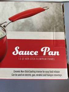 lot 100 image: Parini Red Saucepan with Lid
