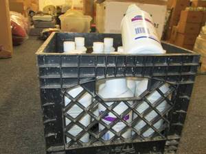 black milk crate with 11 oxivir tb ...