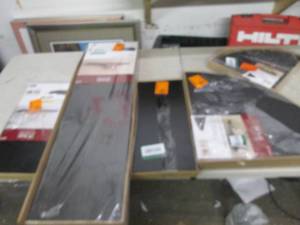 5 black shelves various lengths ...
