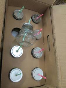 case of 8 clear tree sipper glasses...