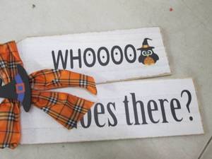 5 wooden halloween signs ...