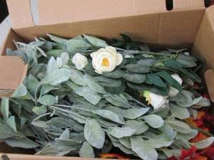 box of fake flowers ...