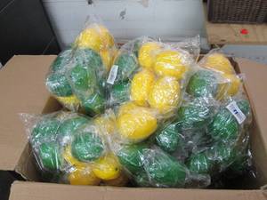 box of fake lemons and limes ...