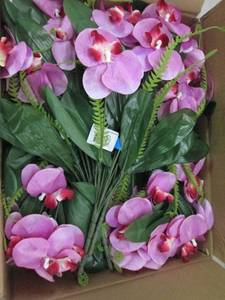 box of fake flowers ...