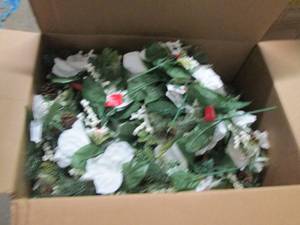 box of fake flowers...