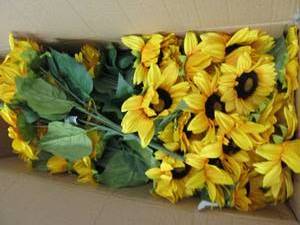 box of fake sunflower bush ...