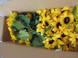 box of fake sunflower bush ...