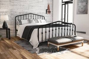 lot 402 image: Novogratz Bushwick Metal Bed, Queen, Black, 4044039N - Open Box.