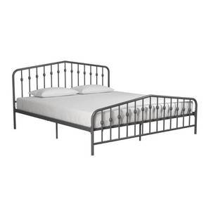 lot 421 image: Novogratz Bushwick Gunmetal Gray King Metal Bed, 4044439N - Open Box.