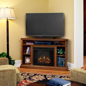 lot 354 image: Real Flame Churchill Corner Media Console Fireplace Model 3750 (Heating Element Not Included)