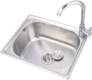 lot 367 image: Glacier Bay Stainless Steel Laundry Sink with Faucet Model 1521US-24-262 (Sink & Faucet Only)