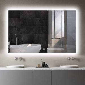 lot 434 image: IOWVOE 48 x 30 Inch LED Bathroom Mirror Backlit - Very Small ChipDamage on one corner.