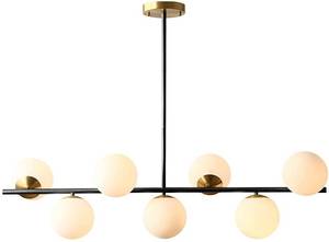 lot 435 image: KCO Lighting Modern Gold Chandeliers Brushed Brass Ceiling Pendant Light Globe Glass Hanging Light for Dining Room Living Room Bedroom.